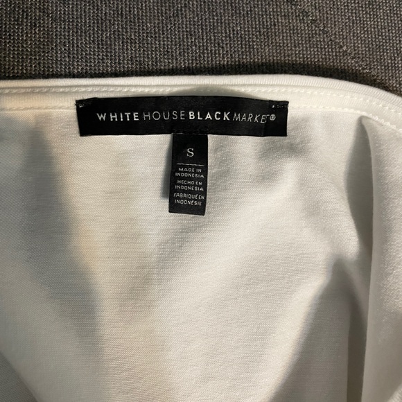 White House Black Market Casual White Long Sleeve Lace Hem Basic Tshirt Sz Small - Picture 6 of 6